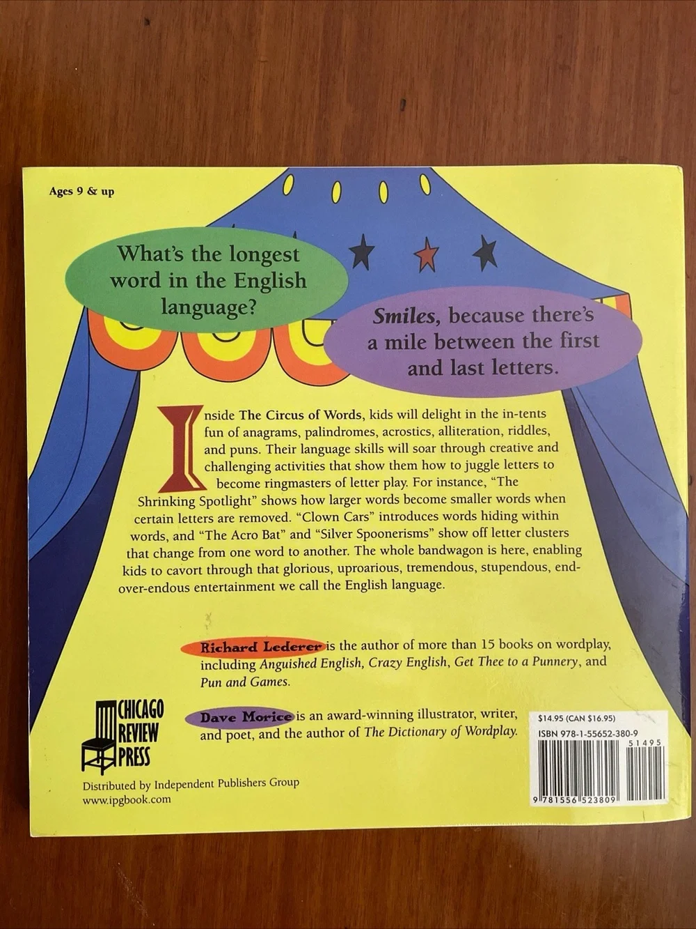 The Circus of Words - Yellow Kids Word Play Book by Richard Lederer